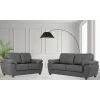 Capri 3+2 Seater Grey Leather Sofa 