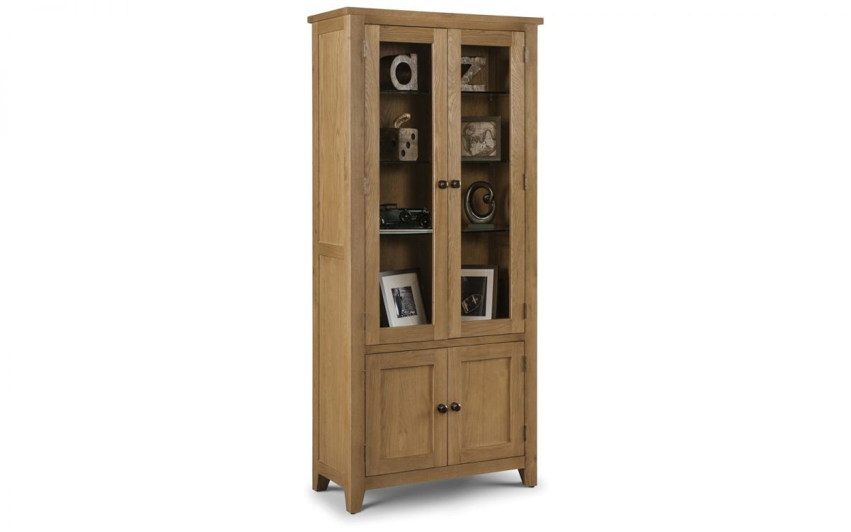 Astoria Glazed Oak Display Cabinet Assembled