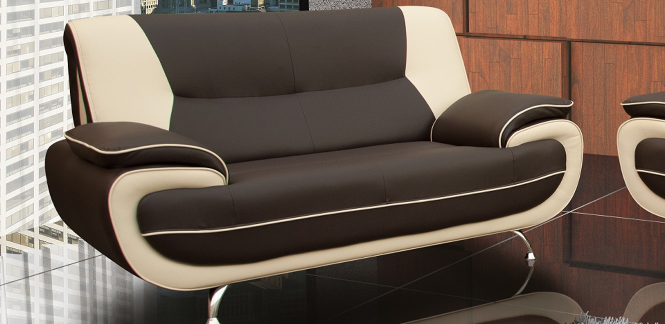 Bari 2 Seater Brown-Cream Sofa