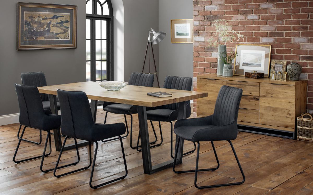 Brooklyn Solid Oak Dining Table + 4 Soho Chairs Set