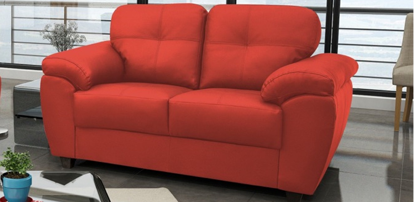 Capri 2 Seater Red Leather Sofa 