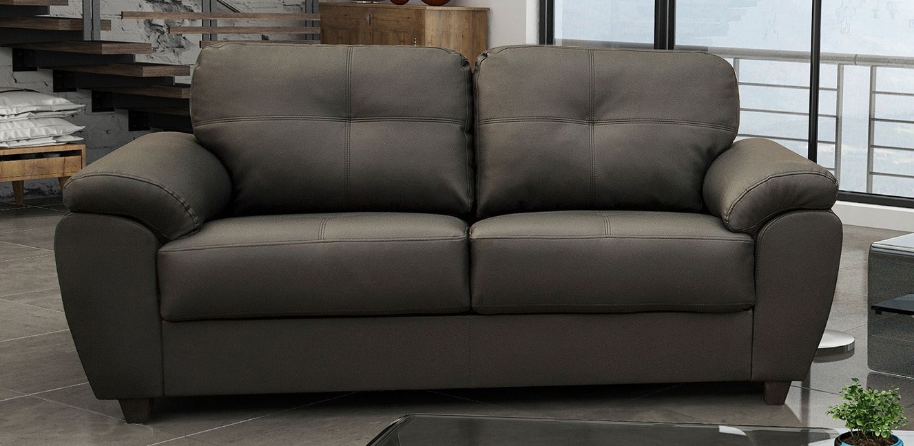 Capri 3 Seater Grey Leather Sofa 