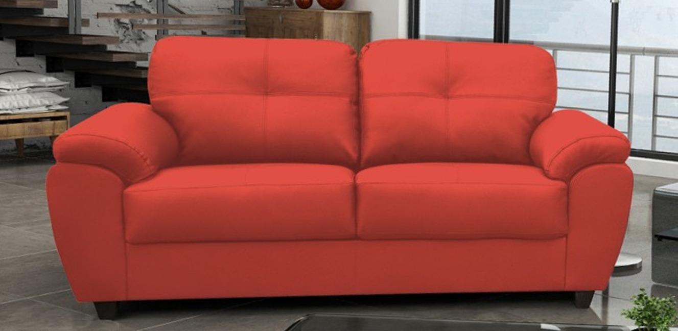 Capri 3 Seater Red Leather Sofa 
