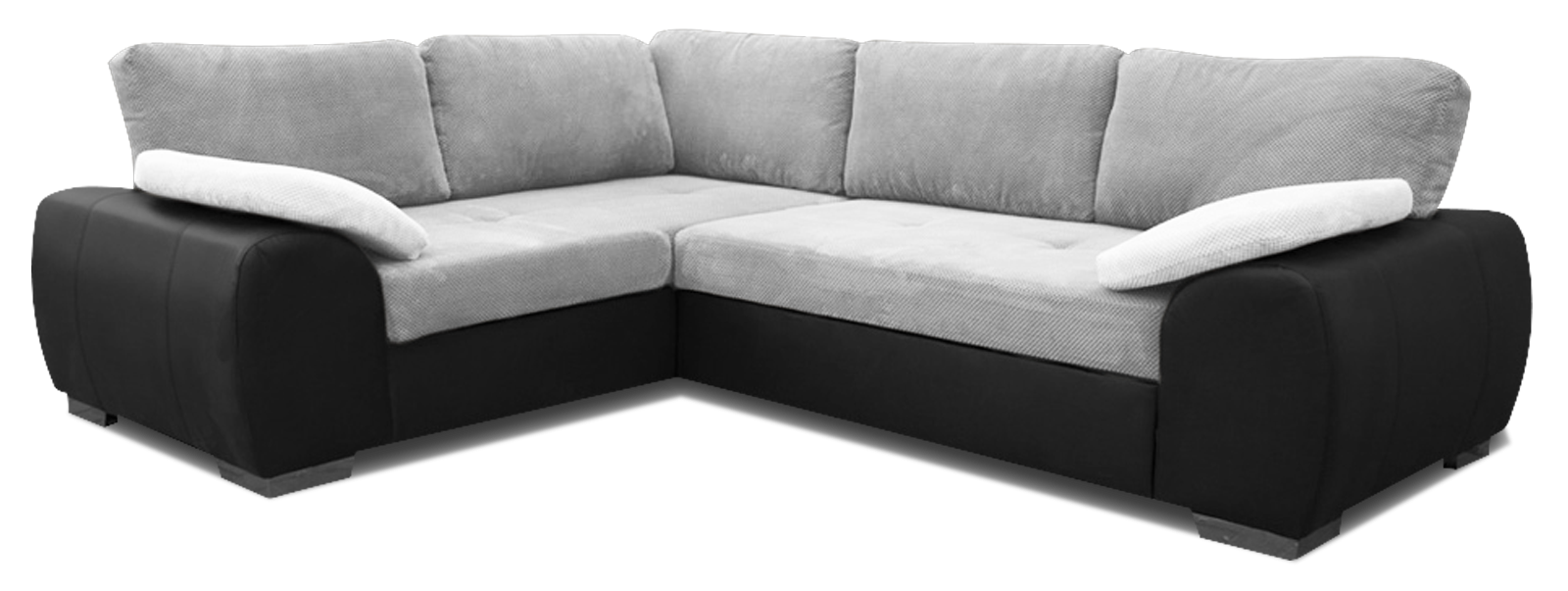 Madrid 1CR2 Left Corner Sofa Bed Black and Silver Madrid 1CR2 Left Corner Sofa Bed Black and Silver