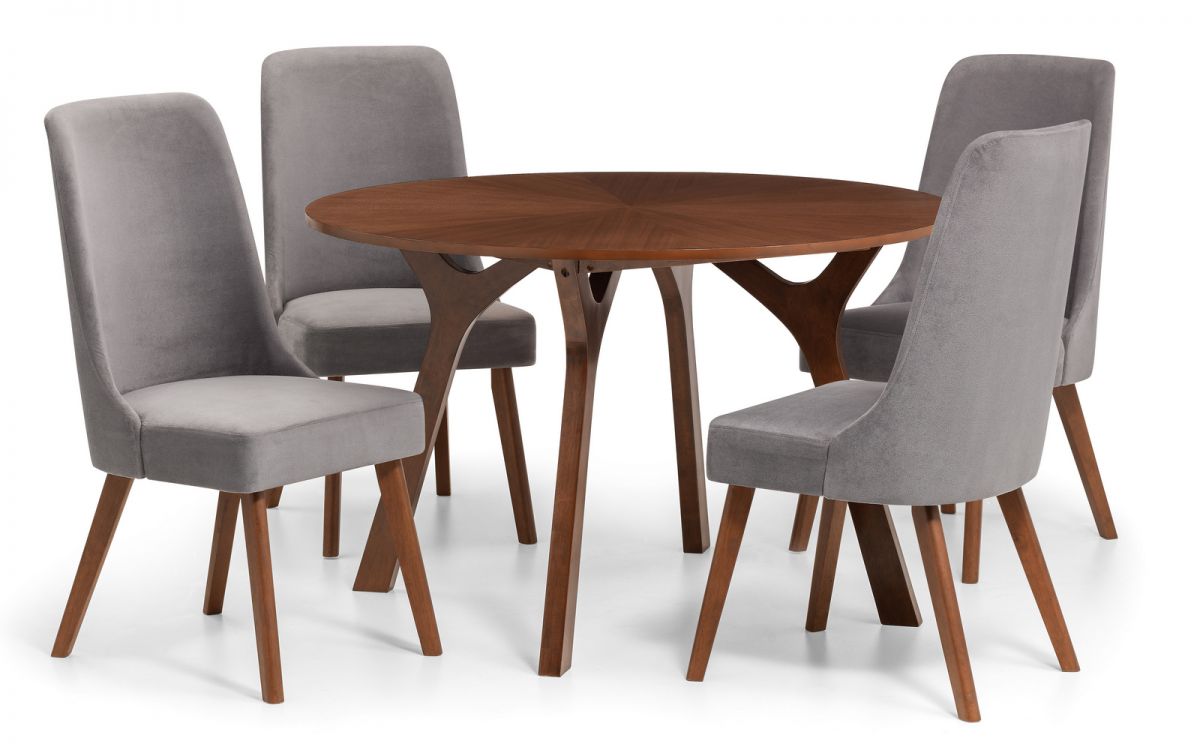 Huxley Round Table with + 4 Chairs Set Huxley Round Table with + 4 Chairs Set