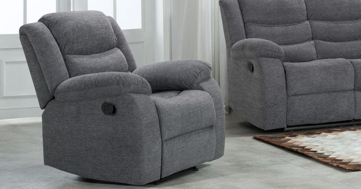 Lazy-B Fabric Armchair Recliner Grey