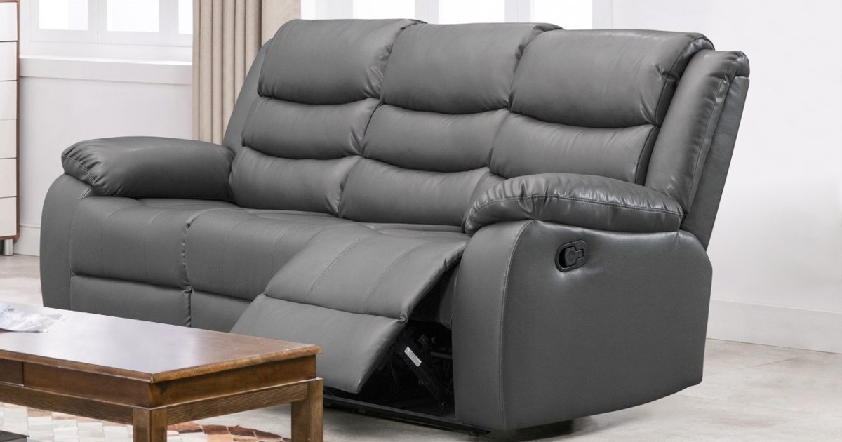 Lazy-B 3 Seater Recliner Grey